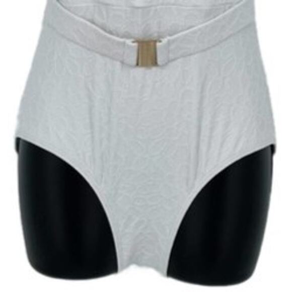 Swimsuit Beach Floral Embroidered One Piece in White on White Size Small - Picture 4 of 10